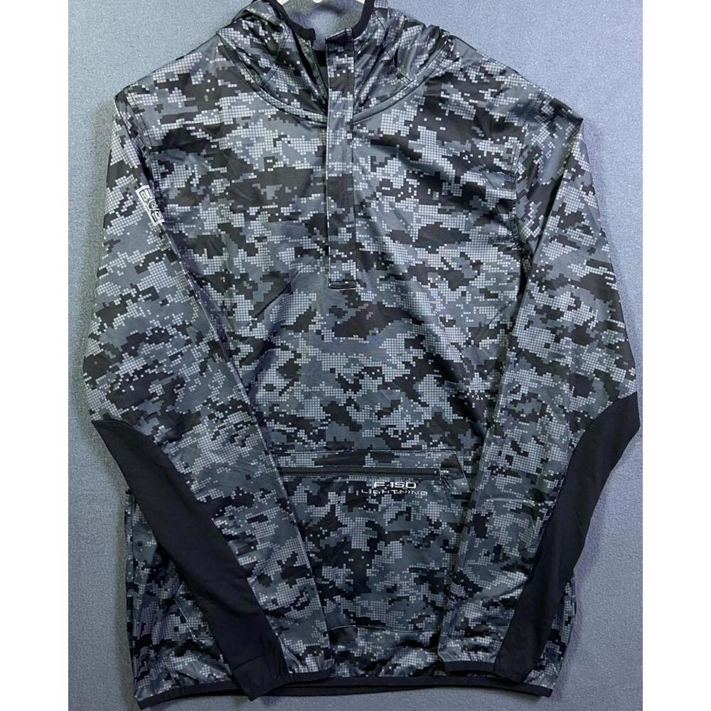 Ford Men's F-150 Lightning 1/4 Zip Performance Pullover Jacket Black Small Camo